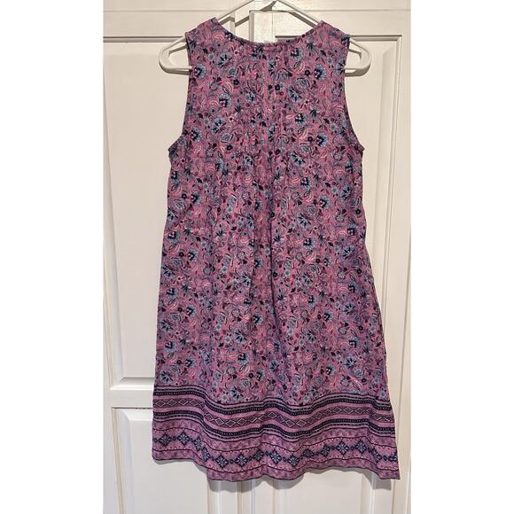 J. Jill Love Linen Shift Dress Size Small Paisley Pink 100% Linen Sleeveless - Picture 11 of 15